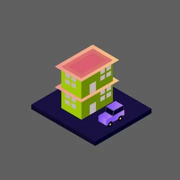 Isometric house vector Stock Illustration
