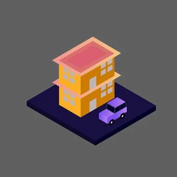 Isometric house vector Stock Illustration