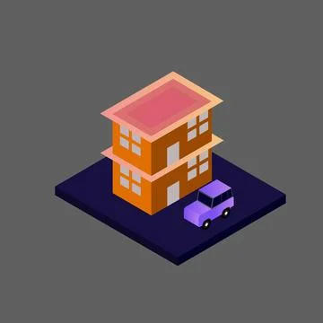 Isometric house vector Stock Illustration