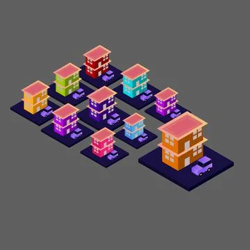 Isometric house vector Stock Illustration