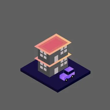 Isometric house vector Stock Illustration