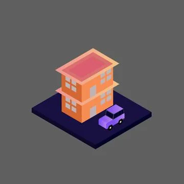 Isometric house vector Stock Illustration