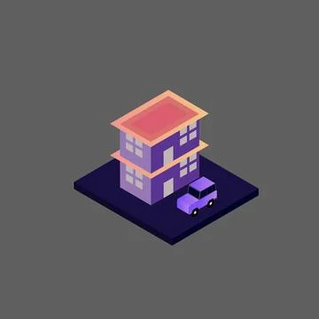 Isometric house vector Stock Illustration