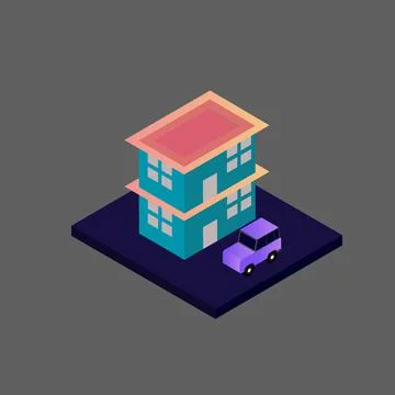 Isometric house vector Stock Illustration