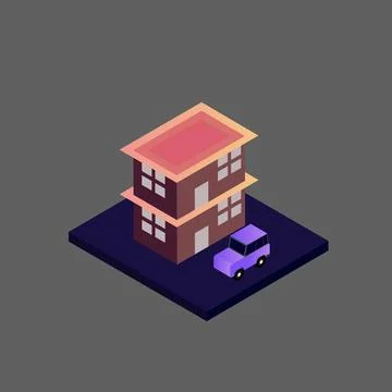 Isometric house vector Stock Illustration