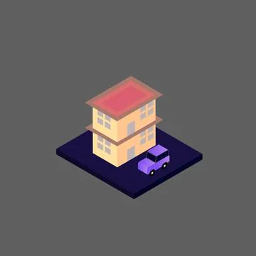 Isometric house vector Stock Illustration