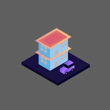Isometric house vector Stock Illustration