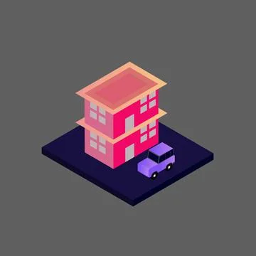 Isometric house vector Stock Illustration