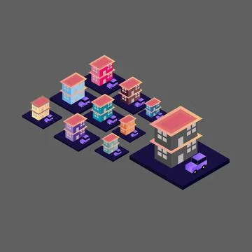 Isometric house vector Stock Illustration