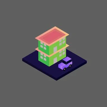 Isometric house vector Stock Illustration