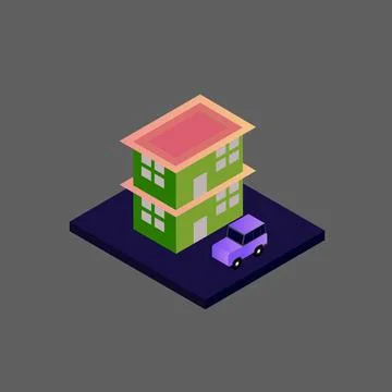 Isometric house vector Stock Illustration