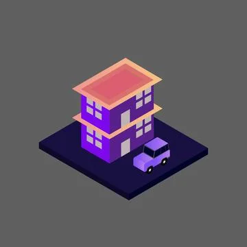 Isometric house vector Stock Illustration