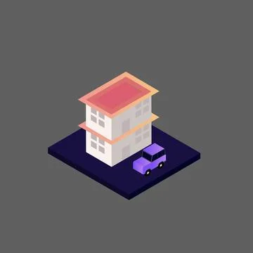 Isometric house vector Stock Illustration
