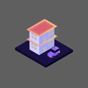 Isometric house vector Stock Illustration