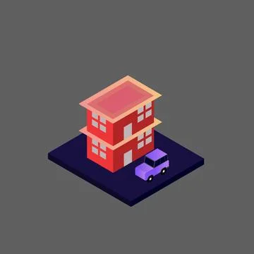 Isometric house vector Stock Illustration