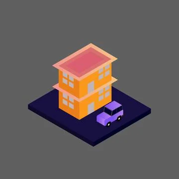 Isometric house vector Stock Illustration
