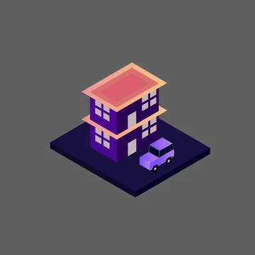 Isometric house vector Stock Illustration