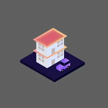 Isometric house vector Stock Illustration