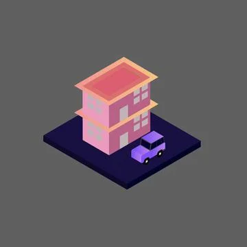 Isometric house vector Stock Illustration