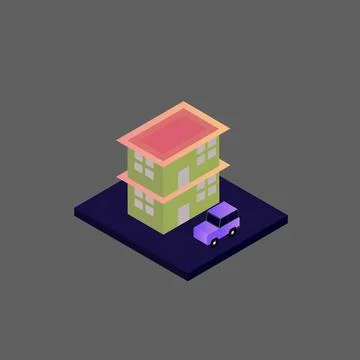 Isometric house vector Stock Illustration