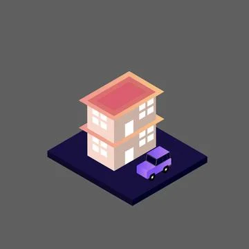 Isometric house vector Stock Illustration