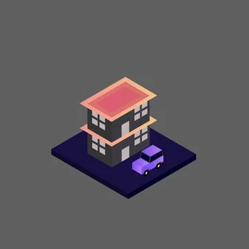 Isometric house vector Stock Illustration