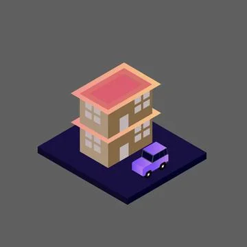 Isometric house vector Stock Illustration