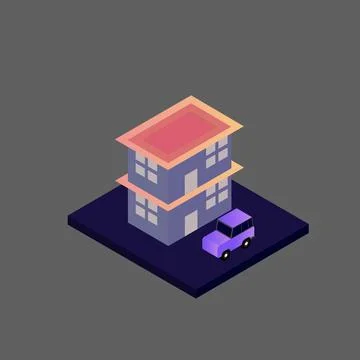 Isometric house vector Stock Illustration
