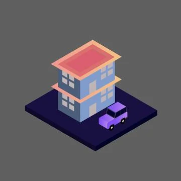 Isometric house vector Stock Illustration