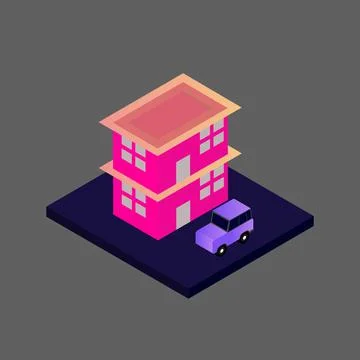 Isometric house vector Stock Illustration