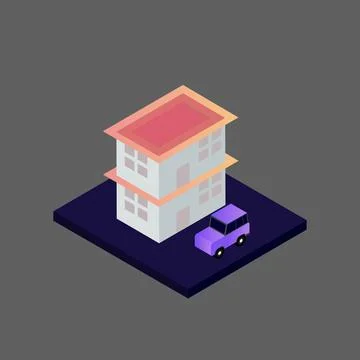 Isometric house vector Stock Illustration