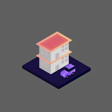 Isometric house vector Stock Illustration
