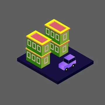Isometric house vector Stock Illustration