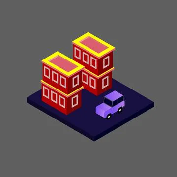 Isometric house vector Stock Illustration