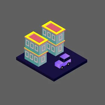 Isometric house vector Stock Illustration