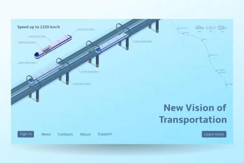 Isometric Hyperloop transport concept Stock Illustration