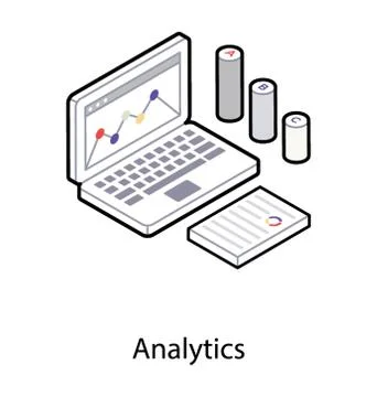 Isometric icon of analytics Illustrazione stock