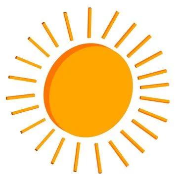 Isometric icon bright sun Stock Illustration