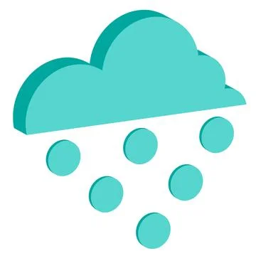 Isometric icon cloud with hail Stock Illustration