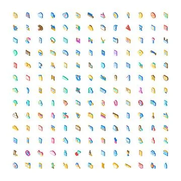 Isometric icon collection for diverse digital graphics Illustrazione stock
