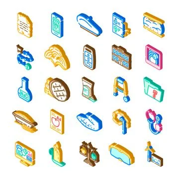 Isometric icon collection for education science and technology 스톡 일러스트