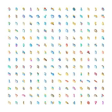 Isometric icon collection featuring diverse web and application symbols 스톡 일러스트