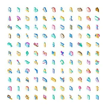 Isometric icon collection for technology and business concept イラスト素材