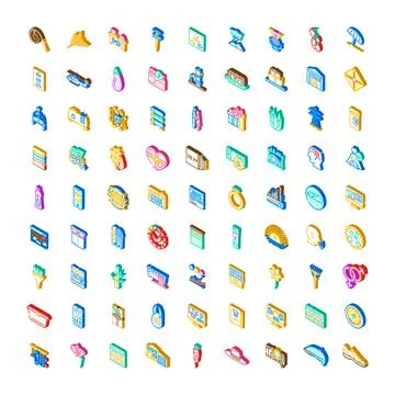 Isometric icon collection for web and user interface design イラスト素材