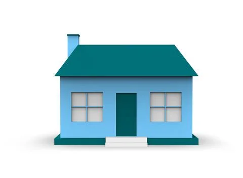 Isometric icon or infographic element representing low poly factory building, Stock-Illustration
