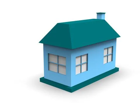 Isometric icon or infographic element representing low poly factory building, Illustrazione stock