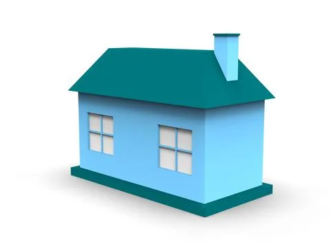Isometric icon or infographic element representing low poly factory building, 스톡 일러스트