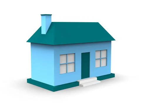 Isometric icon or infographic element representing low poly factory building, 스톡 일러스트