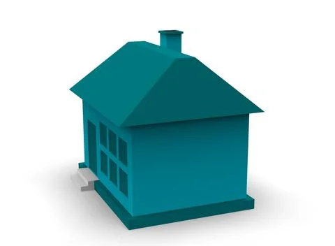 Isometric icon or infographic element representing low poly factory building, Illustrazione stock