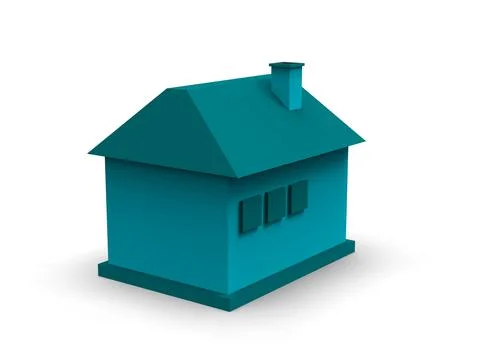 Isometric icon or infographic element representing low poly factory building, 库存插图